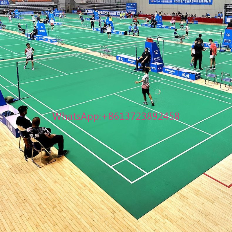 Badminton Hall - バドミントンコートフロアマット屋内格納式PVCプラスチックスポーツフロアバレーボールテニスホール専用