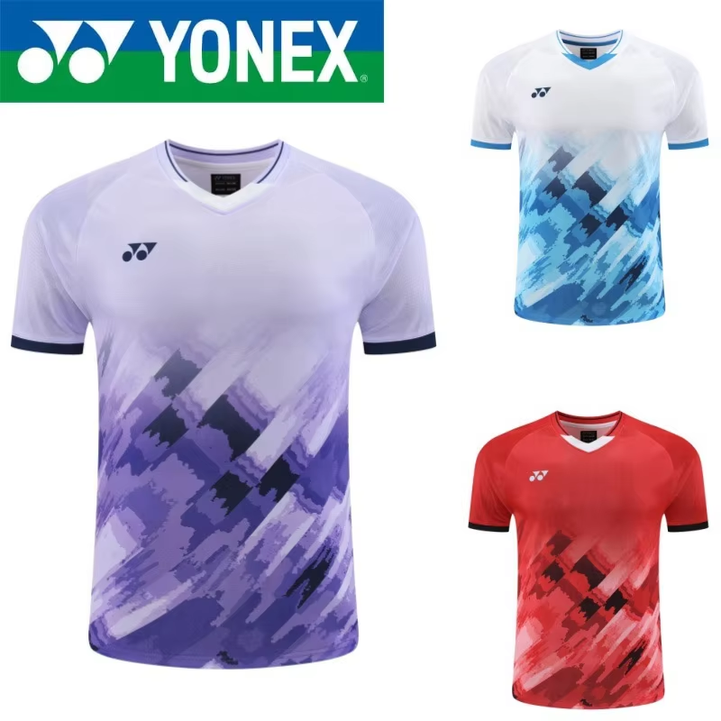 Badminton Emoji - ヨネックス バドミントン競技ユニフォーム 男女兼用 フライスリーブトップス 速乾性 通気性