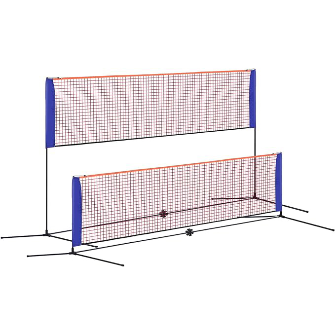 Badminton Netting - ポータブルバドミントンネット小型4.1M幅テニスネット高さ調整可能ピクルボールネットキャリーバッグ付き販売促進
