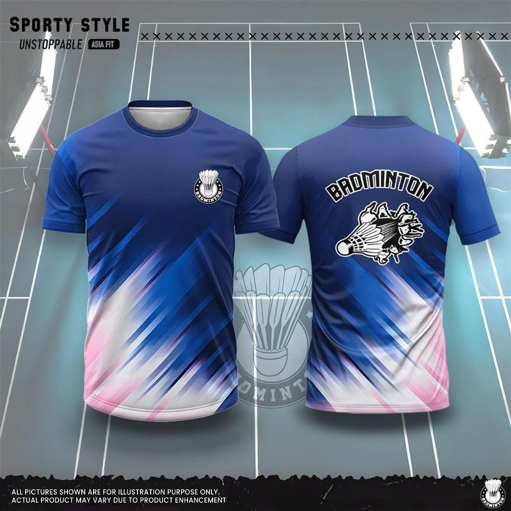 Badminton Emoji - メンズ服ファッション 3D プリントバドミントン Tシャツ夏通気性半袖メンズ Tシャツスポーツルーズ O