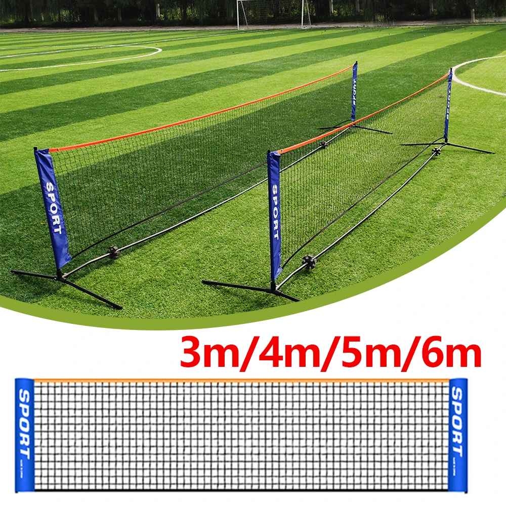 Badminton Netting - プロの四角いバドミントンネット、屋内および屋外の標準スポーツ、バレーボールとテニストレーニング、ポータブルトレーニングネット