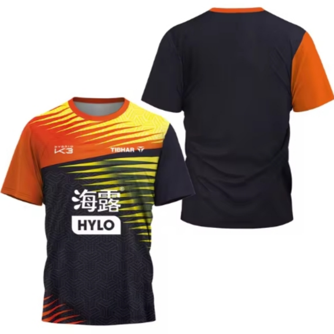メンズ卓球Tシャツ,半袖,通気性,速乾性,三角形の断片,バド - Badminton Emoji のレビューと価格