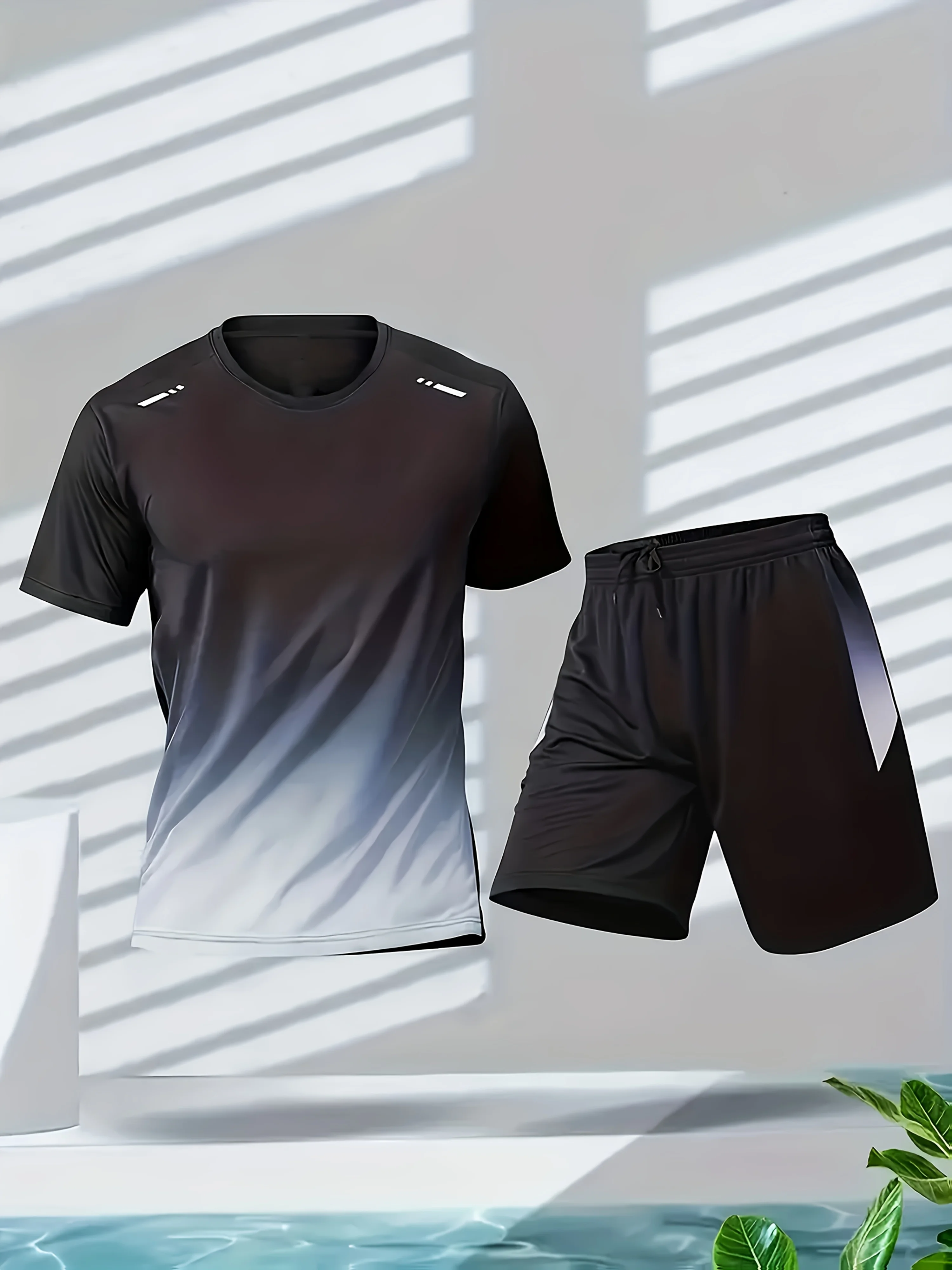 メンズスポーツウェア、アイスシルク半袖とショートパンツのラン - Badminton Hall のレビューと価格