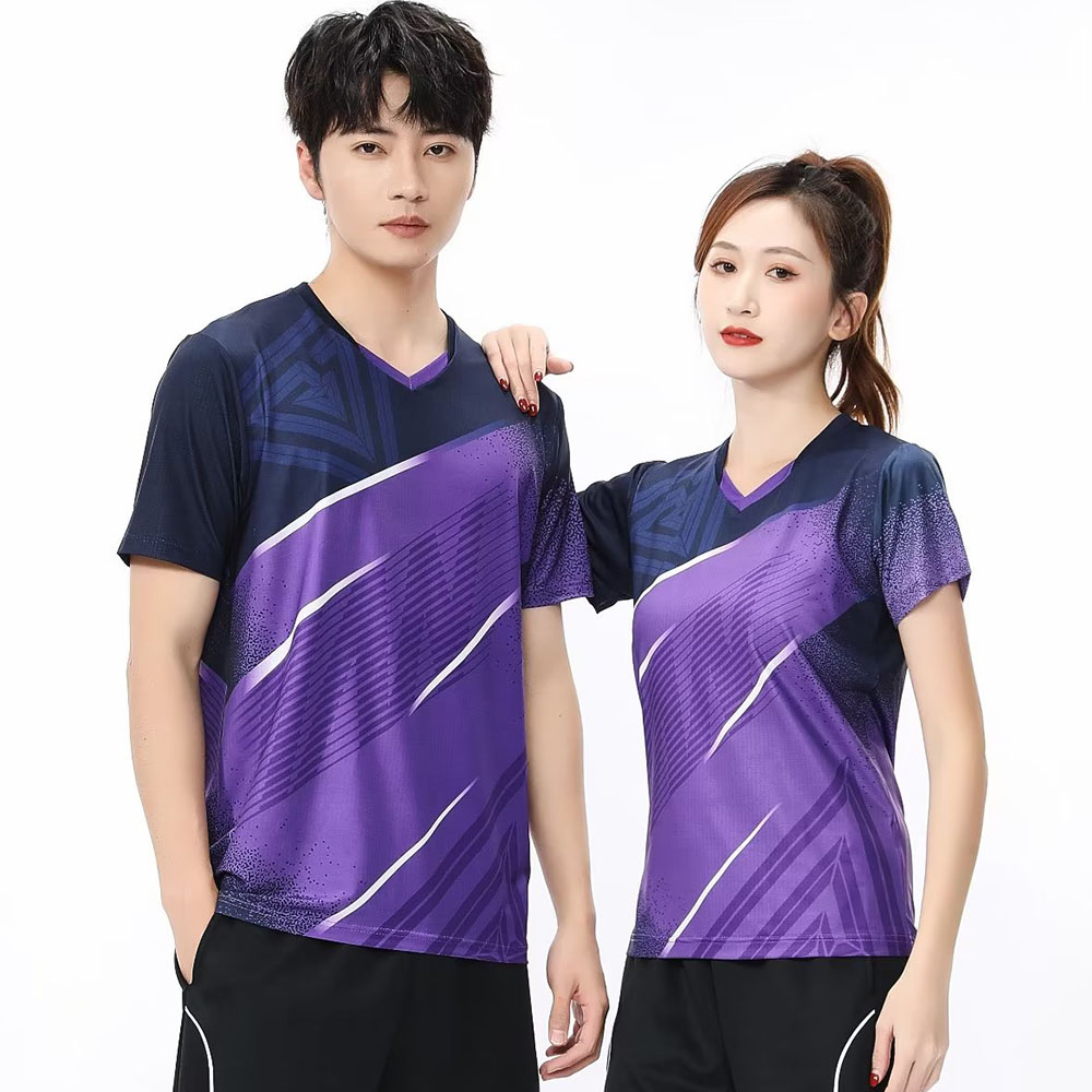 男性と女性のためのテニスTシャツ,半袖スポーツトップ,速乾性 - Badminton Emoji のレビューと価格