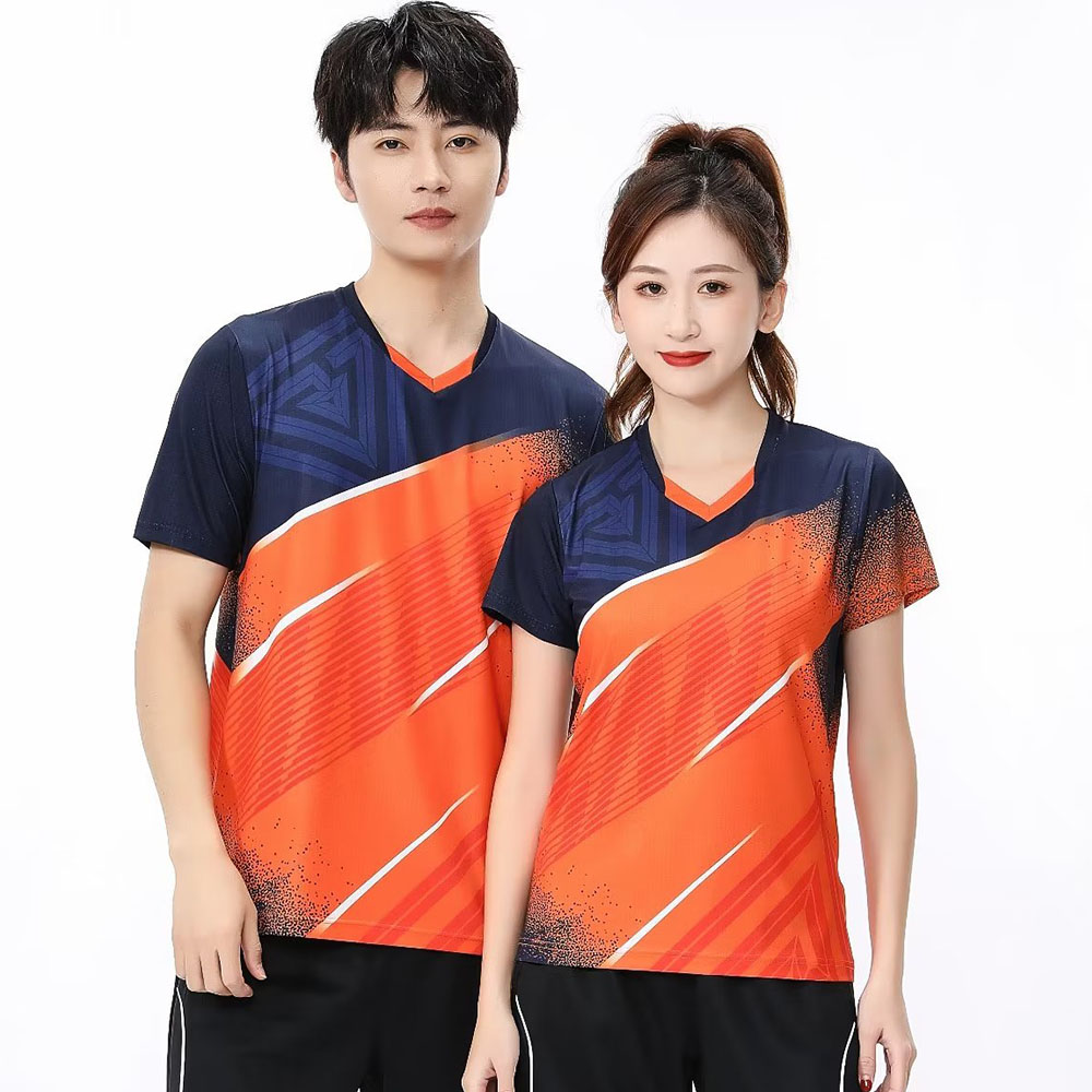 男性と女性のためのテニスTシャツ,半袖スポーツトップ,速乾性 - Badminton Emoji のレビューと価格