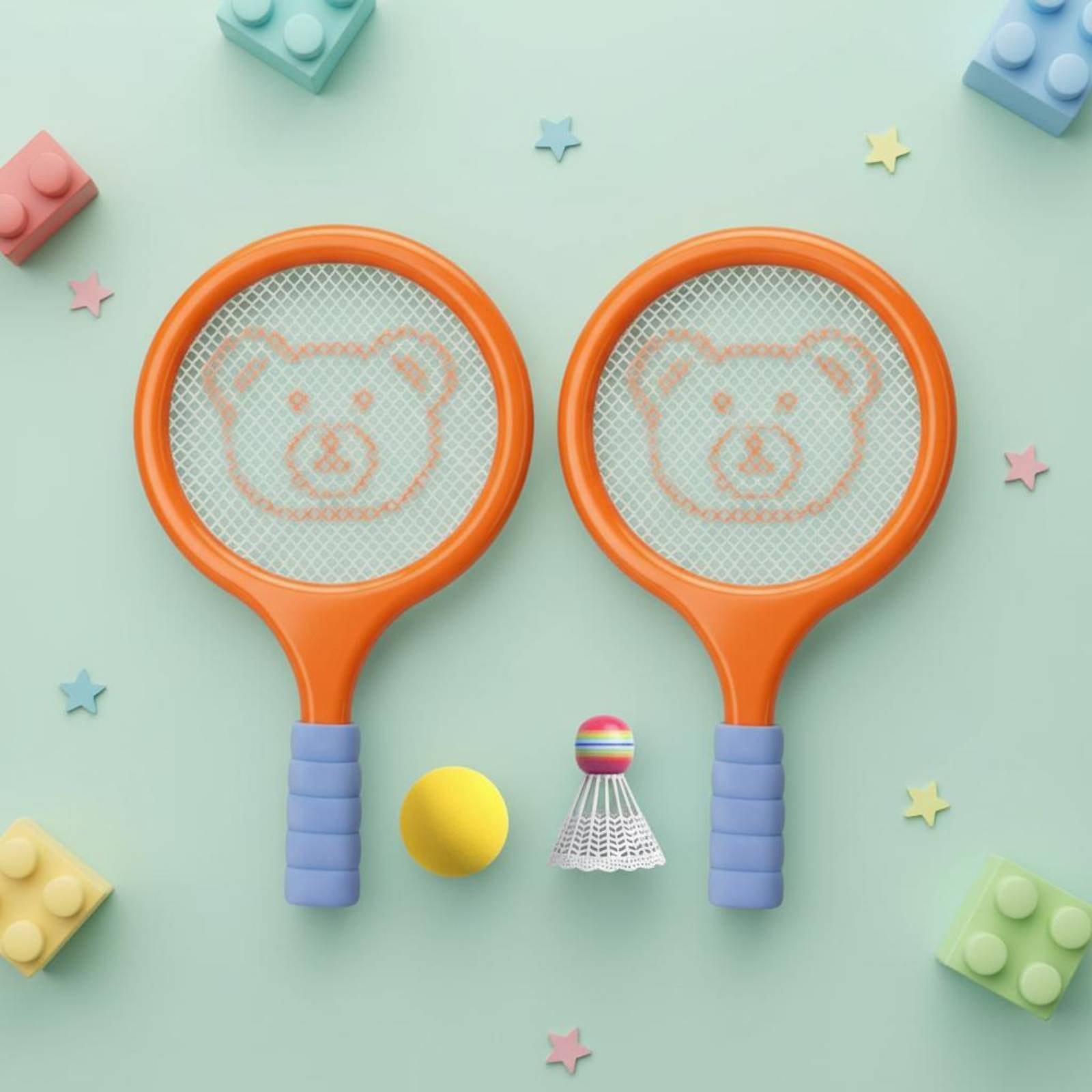 親子プレイラケットセット マルチスポーツ ジュニアバドミント - Badminton Kids のレビューと価格