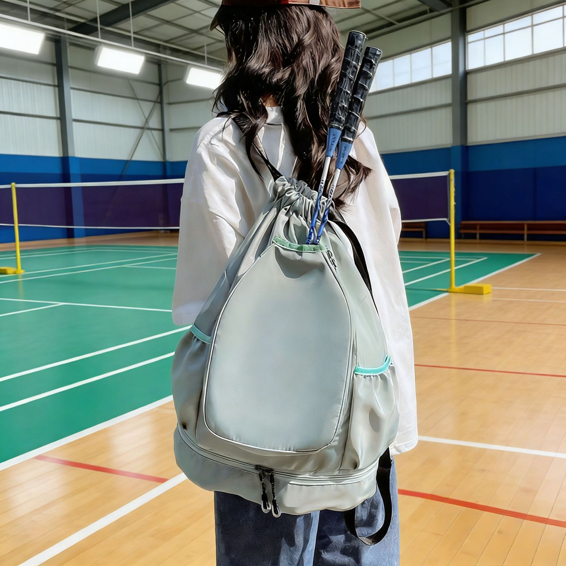 軽量カジュアルラケットバッグ – 巾着式アウトドアバックパッ - Badminton Match のレビューと価格