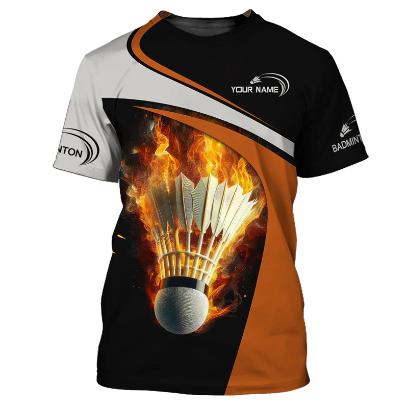 バドミントンスポーツ Tシャツ紳士服クール小説 3D プリン - Badminton Emoji のレビューと価格